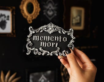 Memento Mori Gothic Wall Plaque | Handmade Ornate Oddity | Maximalist Gallery Filler | Spooky Halloween Home Decor | Dark Cottagecore Gift