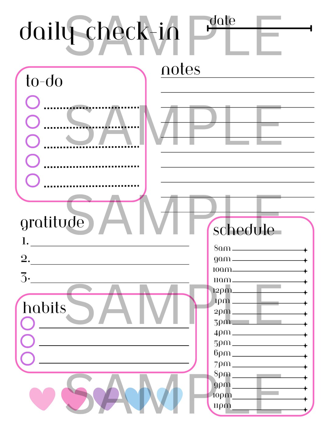 Bullet Journaling Daily Check in Digital Download Bundle - Etsy