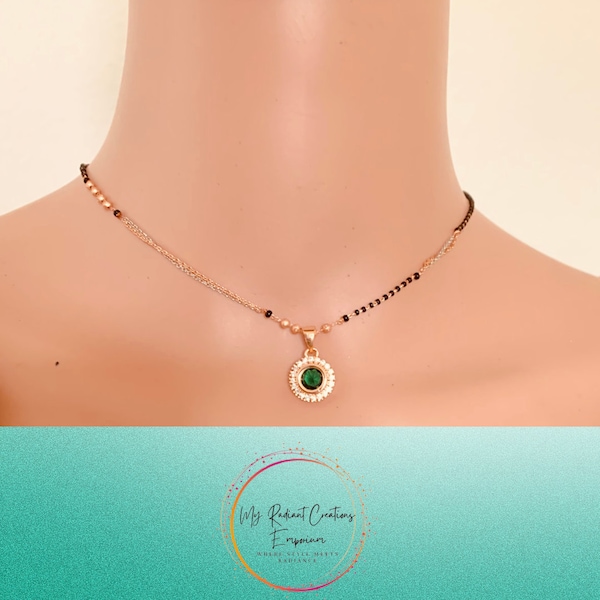 Pendant  and chain set for office wear Collection: Green