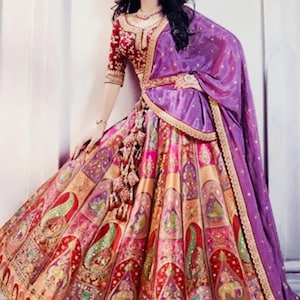 Sabyasachi inspired Bridal  Lehenga With Fully Stitched Blouse 34-40 size, lehenga length 37 inches, dupatta-102 inches,  ready to ship