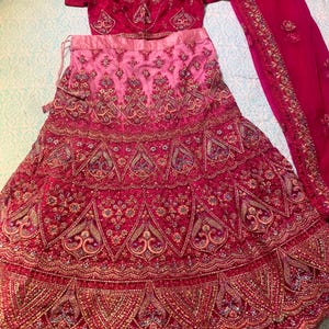 Party wear   Lehenga With Heavy Zari , stone hand work Fully Stitched Blouse 34-40 size, lehanga length 39” dupatta-102 inches,ready to ship