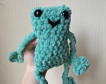 Puddles the Leggy Frog Handmade Crocheted Plush