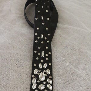 Handmade Women’s Beaded Tie – Embroidered Crystal Rhinestone Neck Tie – Statement Accessory – Formal Party Outfit – Unique Gift for Her