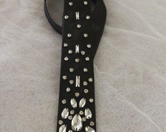 Handmade Beaded Rhinestone Tie - Women's Statement Accessory