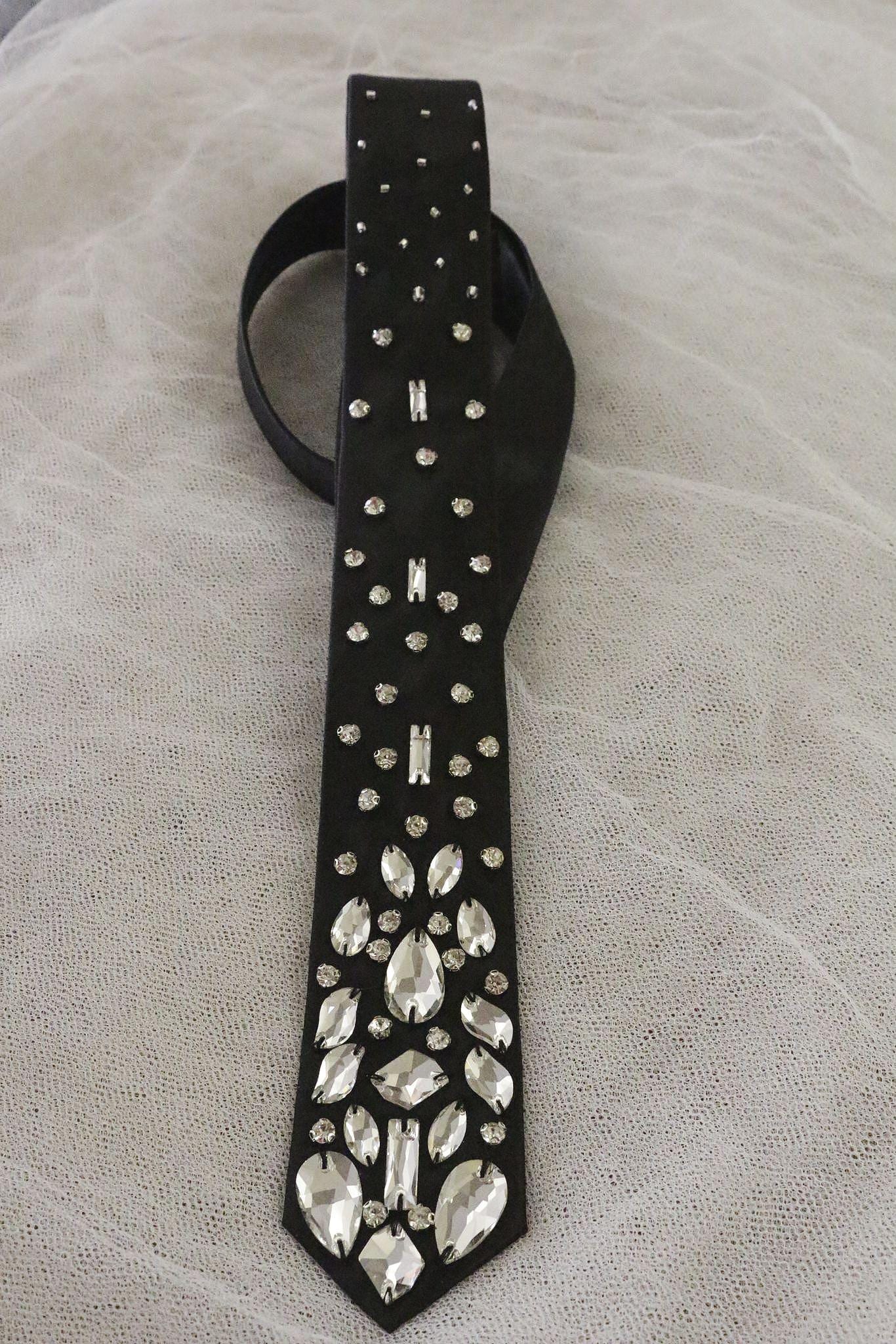 Rhinestone Necktie - Etsy