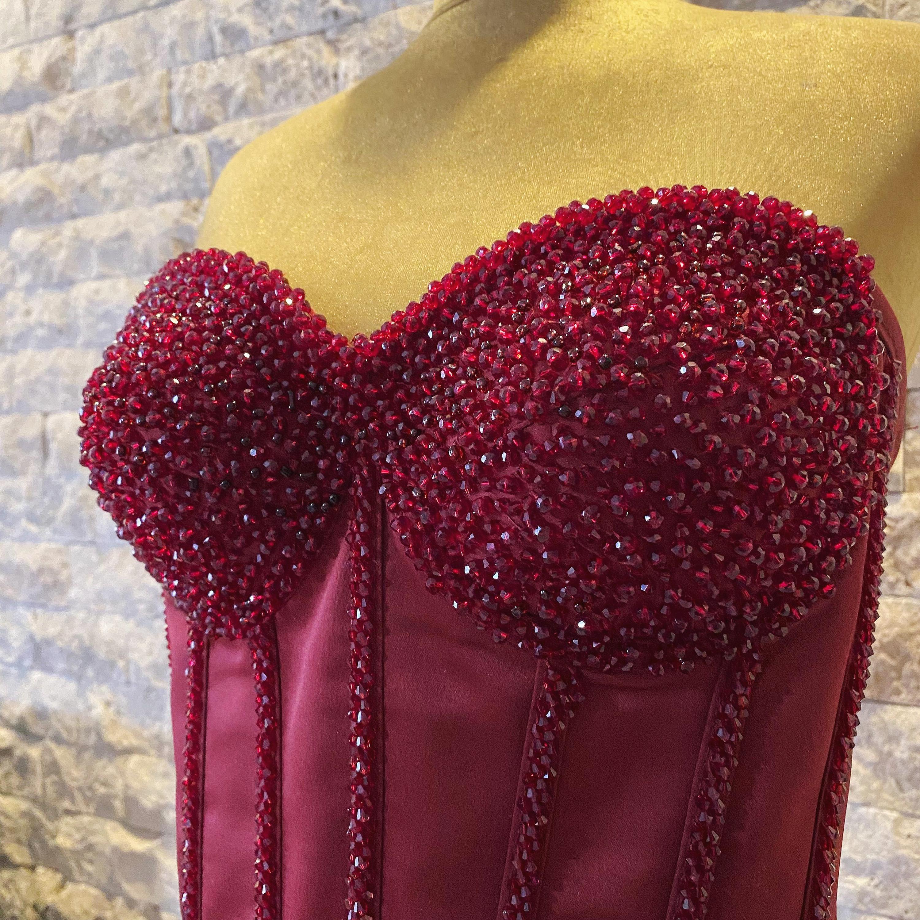 Red Satin Rhinestone Corset Crop Top: Sparkly Festival Corset - Etsy