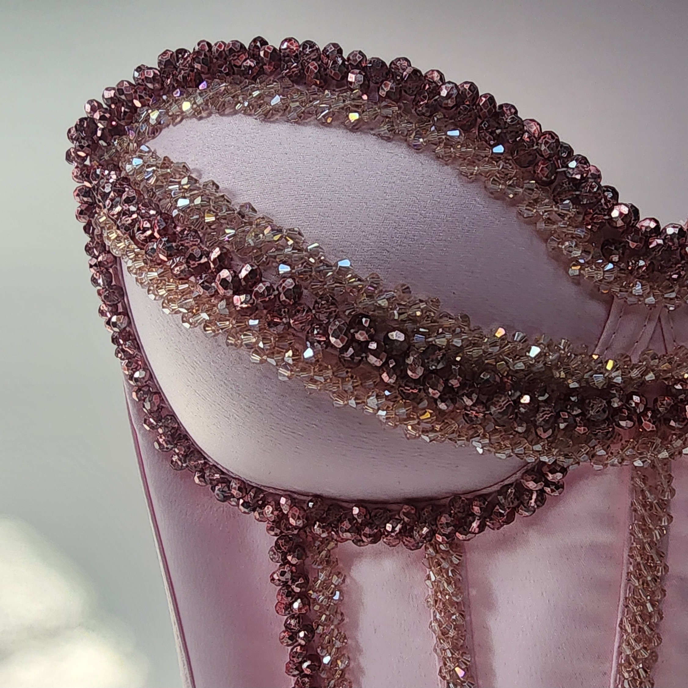 Pink Satin Rhinestone Corset Crop Top: Handmade Sparkly Bustier - Etsy