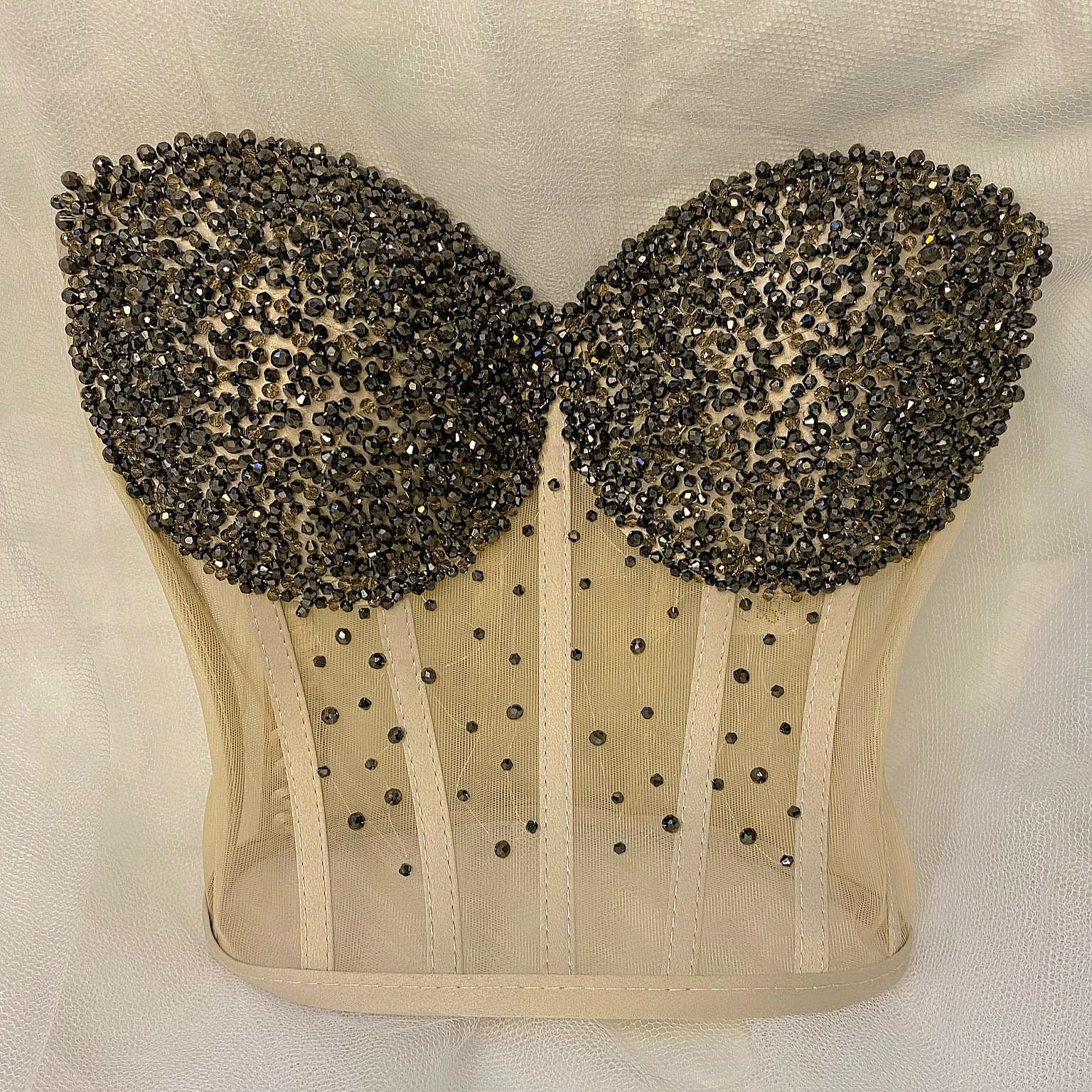 See-through Bustier Layered Top 美品 Lace Patchwork See-Through Bustier Top – GTHIC