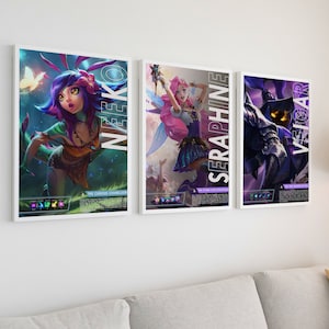 Poster di League of Legends Neeko Seraphine Veigar LoL Poster personalizzato di League of Legends Poster personalizzato LoL Regalo per il fidanzato