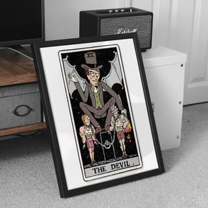 De duivel poster tarot ingelijste print de duivel tarotkaart poster tarotkaart print duivel art print