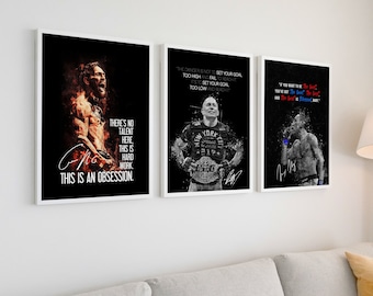 UFC Poster Conor McGregor Georges St Pierre Max Holloway MMA Poster Motivational Poster Sports Bedroom Poster Boxing Poster