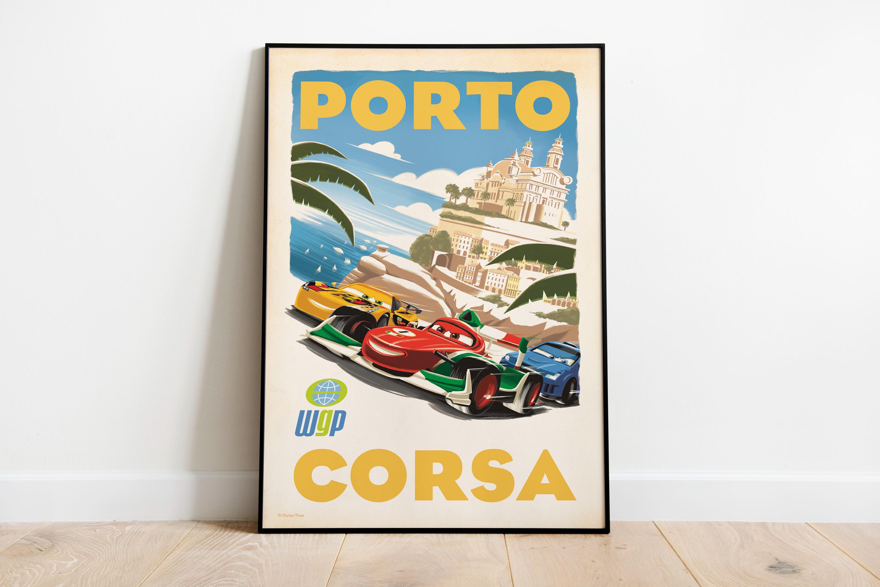 Cars Movie Poster: Porto Corsa Animation Art Print - Etsy