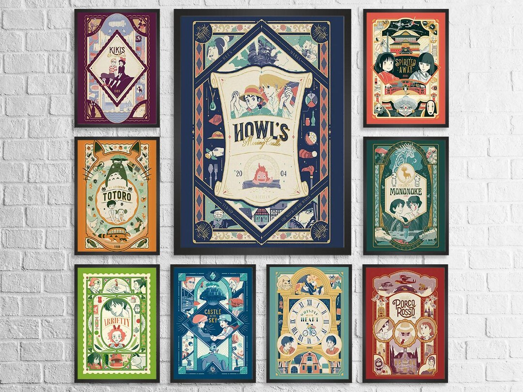 Buy Set of Studio Ghibli Posters Studio Wall Print Hayao Miyazaki ...