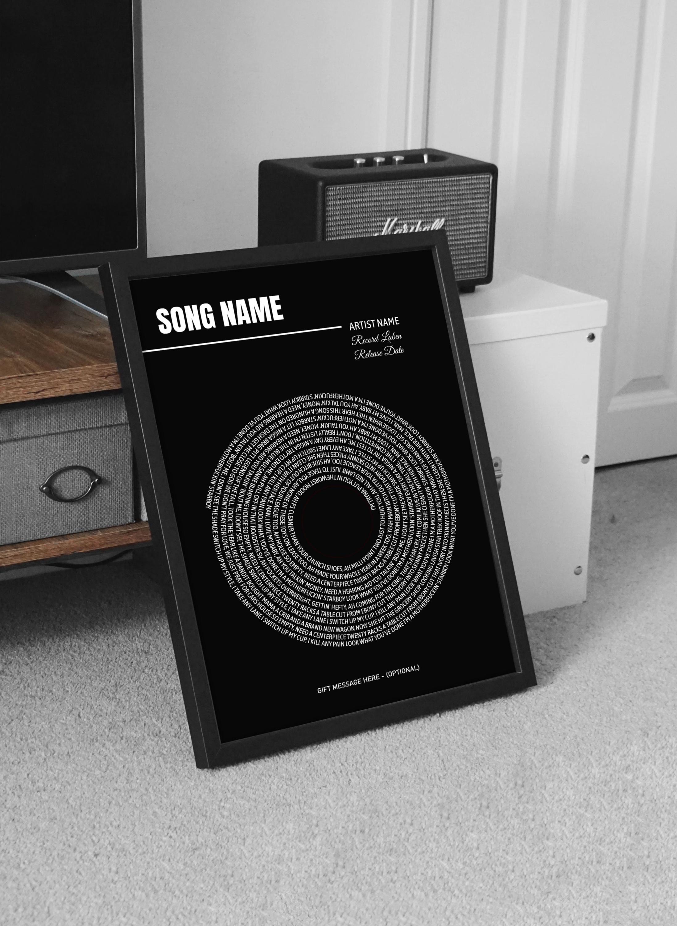 Vinyl Lyrics Print Ireland