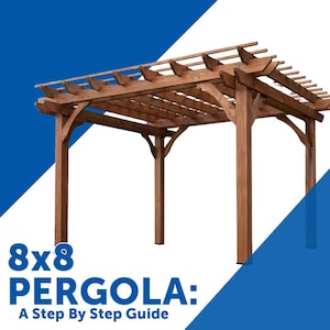8x8 Pergola Plans | Outdoor Pergola | Storage Bin Rack | Yard Furniture Plans | Outdoor Seating Plans | DIY Plans | Digital Download