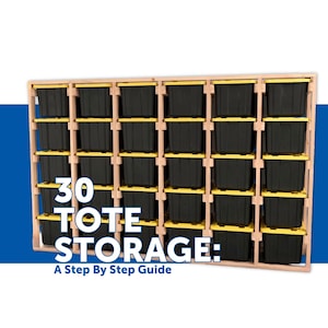 30-Bin Garage Storage Rack Plans for 27-Gallon Totes | Digital Download DIY Woodworking PDF Guide