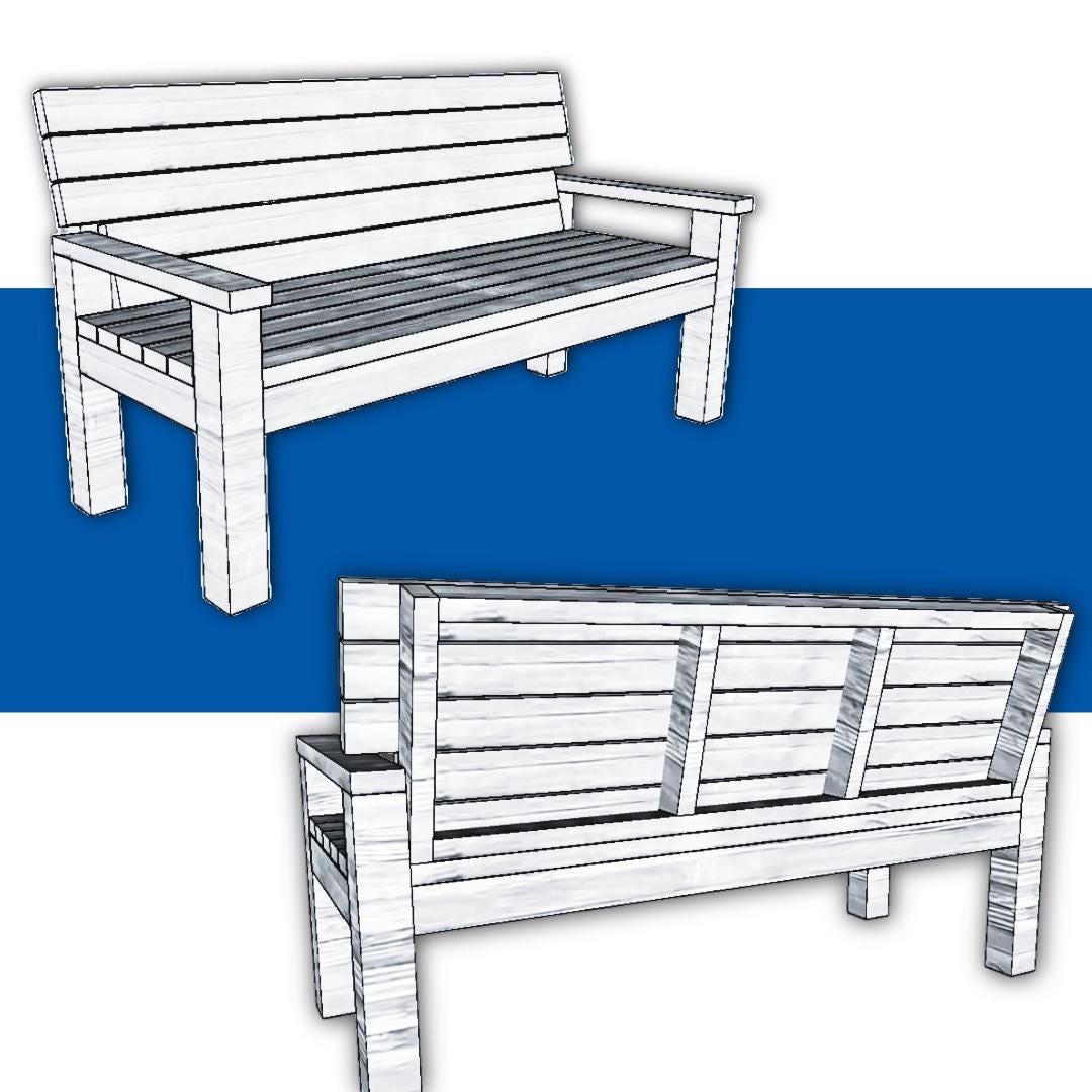 DIY Outdoor Bench Plans | Easy Woodworking Guide (PDF Download) - Etsy