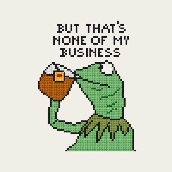 Snarky Cross Stitch- Kermit