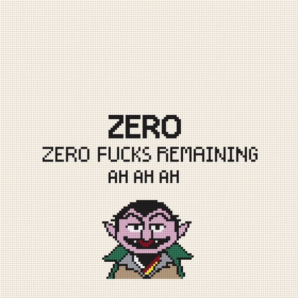 Snarky Cross Stitch- The Count