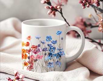 Wildflower Coffee Mug: Cottagecore Floral Tea Cup, Garden Lover Gift