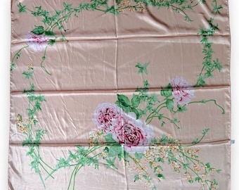 Light Pink Scarf 35” X 35” Unisex Floral Square Scarve Summer
