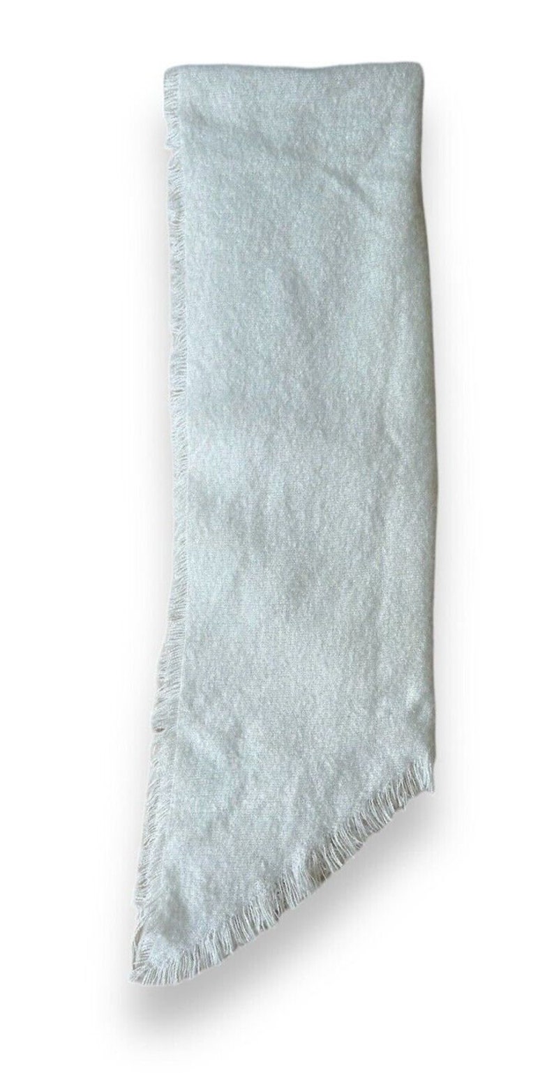 przez Anthropologie Biały prostokątny szalik 90" x 25" Szalik Vintage zdjęcie 5