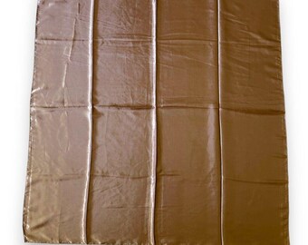 Plain Brown Unisex Vintage Headscarf Tied 35" X 35" Scarve