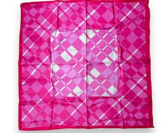 Geometric Pink Scarf 23" X 22" Square Woman Scarve Unisex Vintage Summer