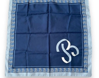 Navy and Light Blue Scarf 20" X 20" Square Woman Scarve Unisex Vintage