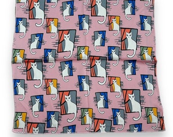 Roze katten sjaal 19" X 19" vrouwen vierkante sjaal unisex