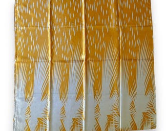 Yellow Scarf With White Geometric 35" X 35" Women Headscarf Scarve