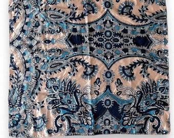 Light Pink & Blue Vintage Scarf 18 X 18.5 Square Scarve
