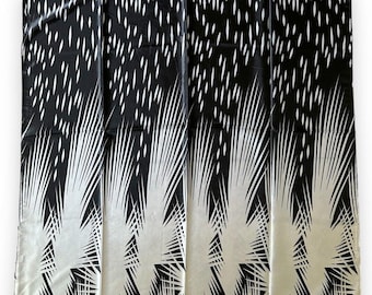 Black Scarf With White Geometric 35" X 35" Women Headscarf Scarve