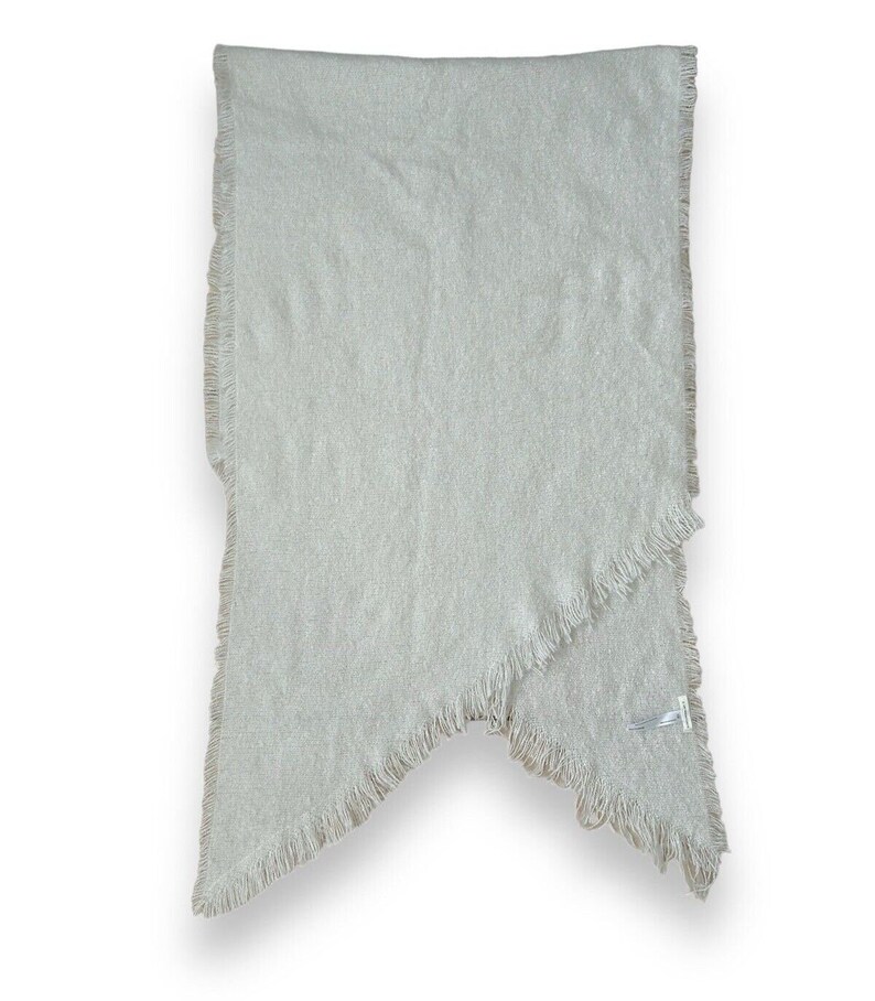 przez Anthropologie Biały prostokątny szalik 90" x 25" Szalik Vintage zdjęcie 3