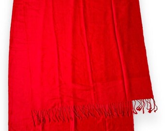 Red Scarf 27 X 76 Rectangular Scarve Pashmina