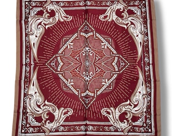 Red Wine Scarf Square 35 X 35 Boho Hair Scarf Neck Scarf Gift