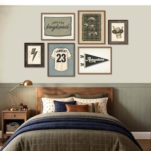 Conjunto de 6 quadros para parede com tema infantil, estampa "Viva a Infância", camisa personalizada, arte vintage de dinossauro, decoração para quarto de menino, download digital.