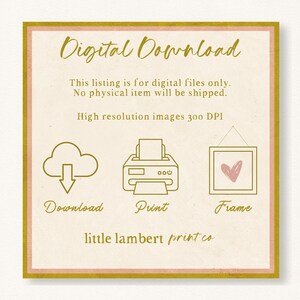Girls Gallery Wall Set of 6 Prints Blush Pink Nursery Decor Pastel ...