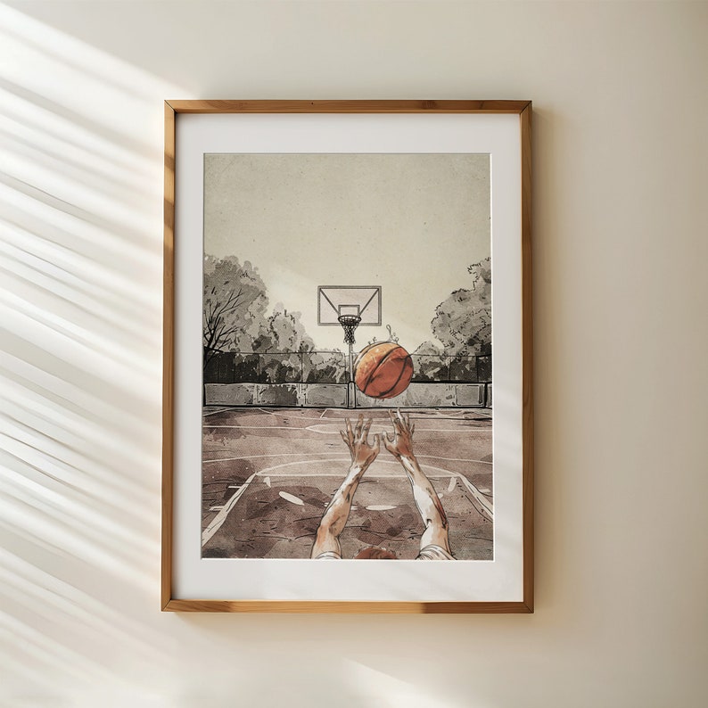 Basketball Boys Room Decor Set of 6 Gallery Wall Basketball Quote Wall