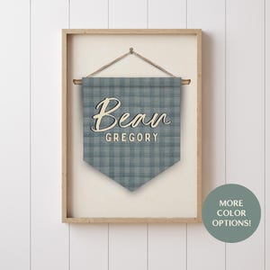 Custom Name Pennant Flag Personalized Pennant Banner Baby Shower Birthday Gift Boho Boys Room Decor Minimal Wall Art Baby Name Banner Print