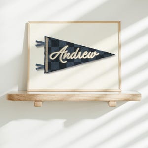 Pennant Flag Printable, Personalized Name Wall Art, Custom Name, Playroom Wall Decor, Kids Wall Art, Modern Boho Nursery Decor, Name Pennant