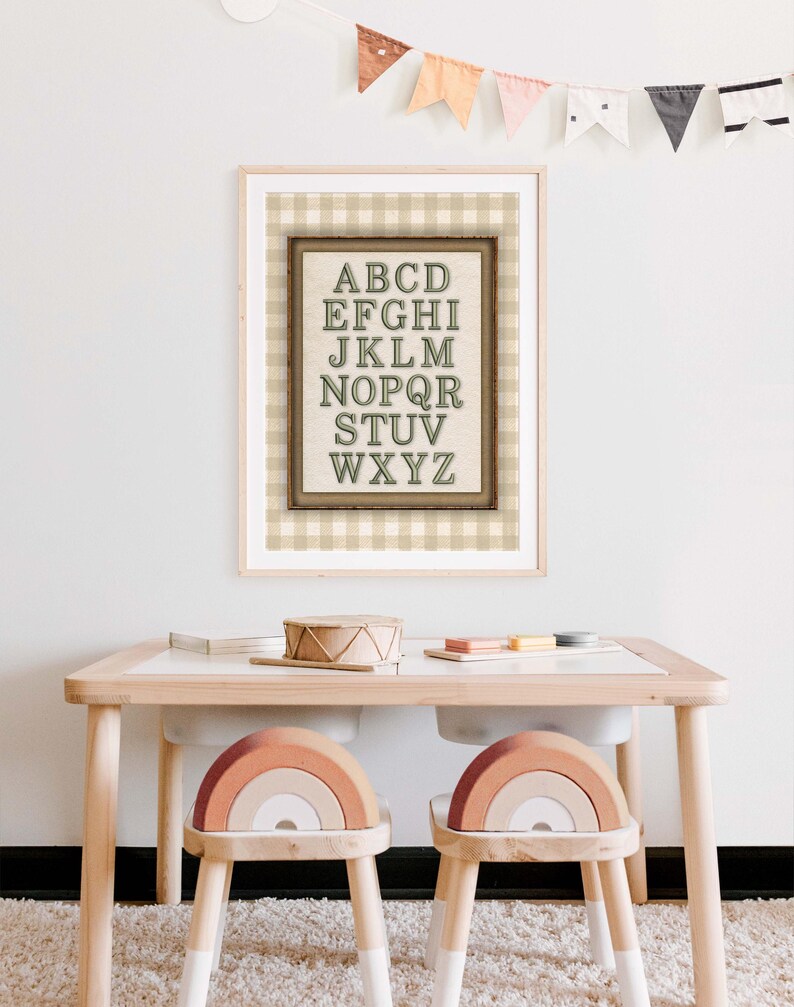 Woodland Alphabet Poster, ABC Wall Art for Boys Room, Printable Nursery ...