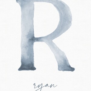 Newborn Name Sign, Baby Sign for Nursery, Custom Boy Name Print, Blue ...