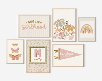 Girls Room Set of 6 Prints / Gallery Wall Print Set, Set of 6 Prints ...