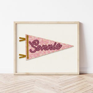 Custom Name Pennant Flag Personalized Pennant Banner Baby Shower Birthday Gift Boho Girls Room Decor Minimal Wall Art Baby Name Banner Print