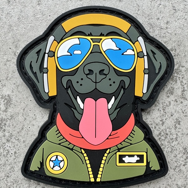 Patch Fly Boy Dog Aviator Funny Military