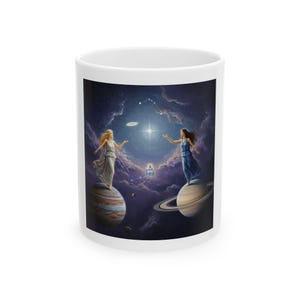 Himmlische Keramiktasse, kosmische Kaffeetasse, Trinkgefäß, einzigartiges Geschenk für Weltraumliebhaber, 11oz/15oz
