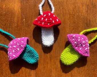 Lanyard Crocheted Mushroom chapstick/lighter holders