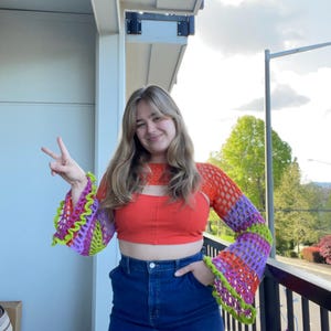 Groovy retro crochet Sleeves