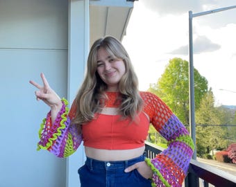 Groovy retro crochet Sleeves